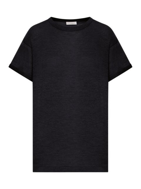 Brunello Cucinelli Brunello Cucinelli Women Lightweight Cashmere And Silk Sweater With Lurex Inserts