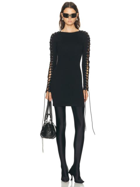 BALENCIAGA Lace Up Long Sleeve Dress