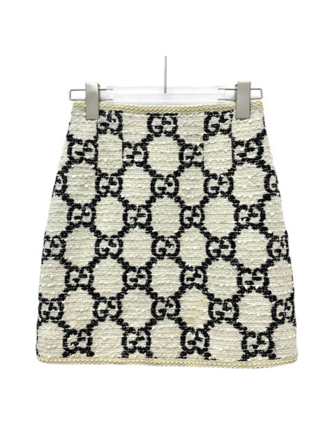 GUCCI Gucci AW10 Color-Blocked Logo All-Over Print Cotton Skirt