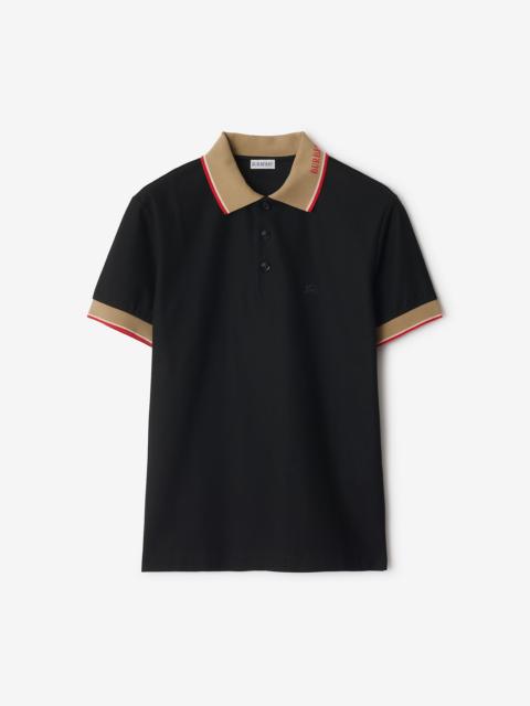 Burberry Logo Collar Cotton Polo Shirt