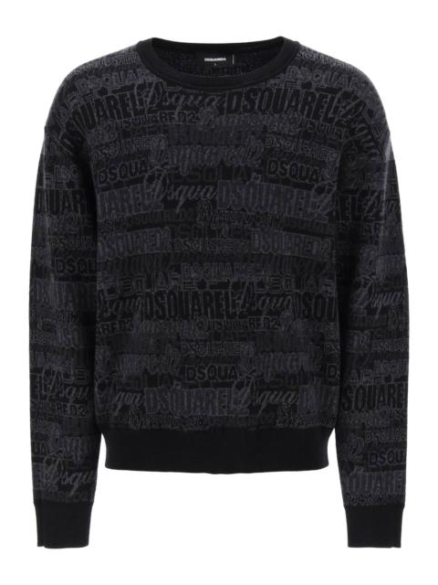 Dsquared2 Wool Sweater With Logo Lettering Motif Men