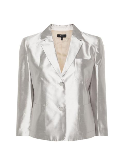 shantung single-breasted blazer