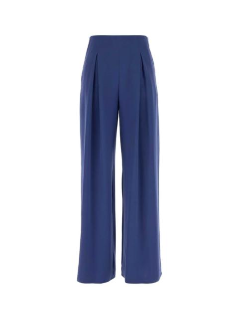Max Mara Max Mara Women Blue Stretch Satin Palude Palazzo Pant