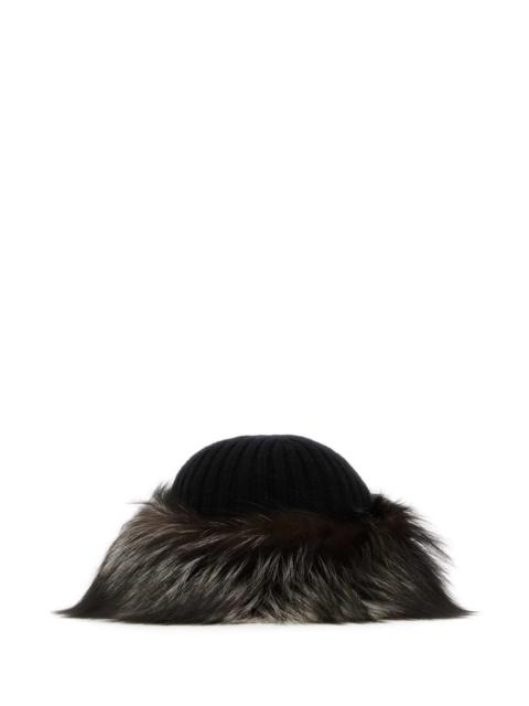 Prada Prada Women Black Wool Blend Beanie Hat