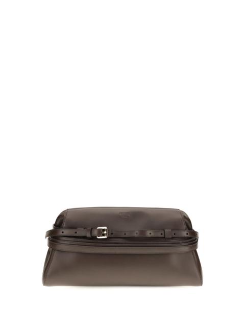 Moschino Moschino Leather Clutch Bag Chocolate Brown
