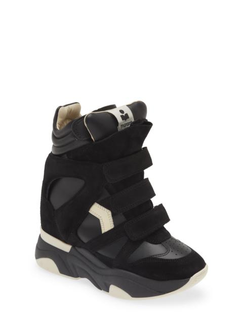 Isabel Marant Isabel Marant Balskee Hidden Wedge High Top Sneaker in Black/White at Nordstrom