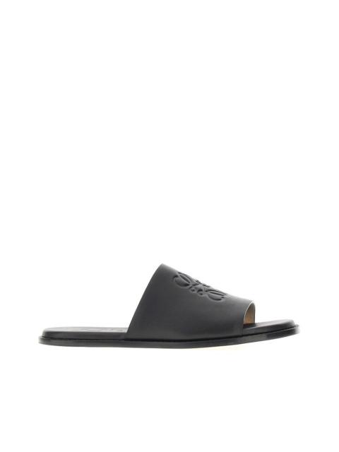 Loewe 'ANAGRAM FLEX' LEATHER SLIDES