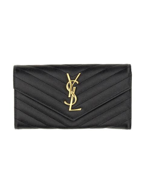 SAINT LAURENT PORTAFOGLI IN PELLE CON LOGO MONOGRAM