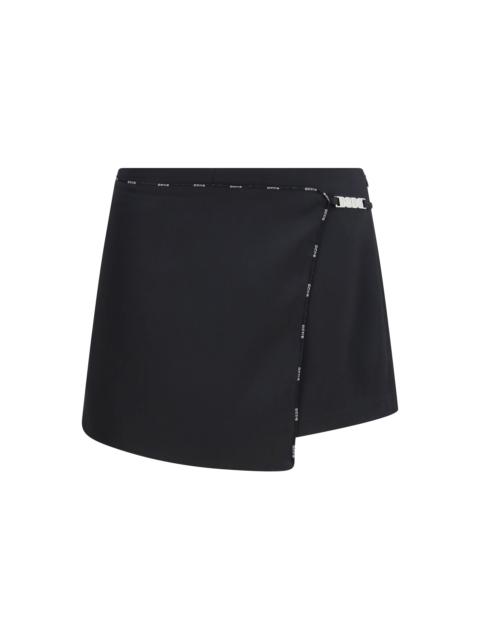 GCDS Gcds Satin Mini Skirt-shorts With Logo Trim