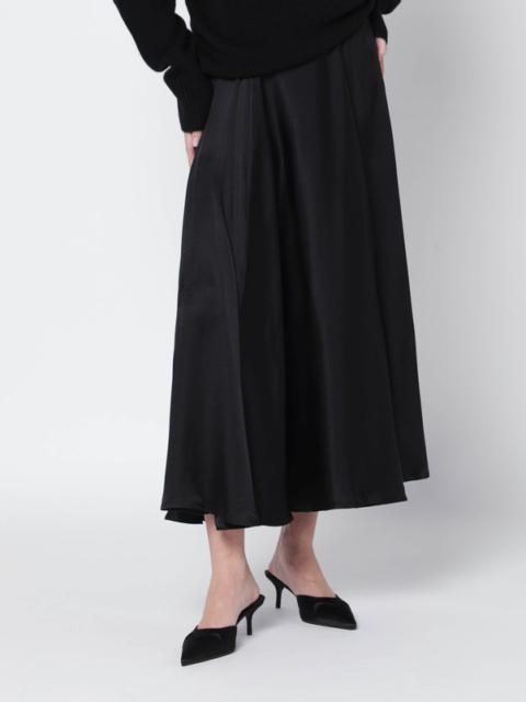 ANINE BING Black Christina silk-blend midi skirt