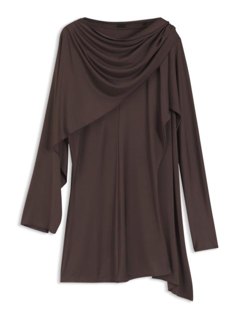 BOSS JERSEY TOP WITH A DRAPED SCARF DETAIL