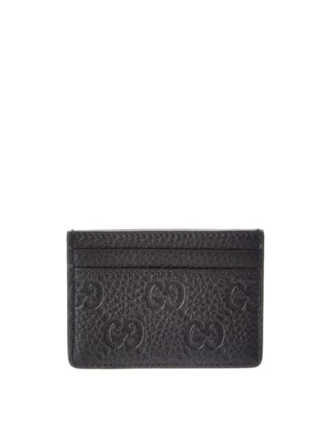 GUCCI Gucci GG Emblem Leather Card Case