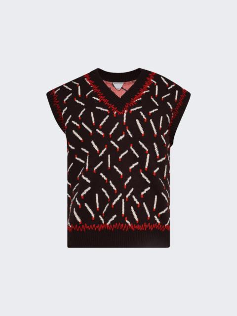 Bottega Veneta Matches Vest Ebony And Chalk