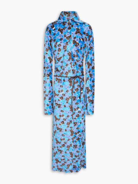 Acne Studios Belted terry-jacquard maxi dress