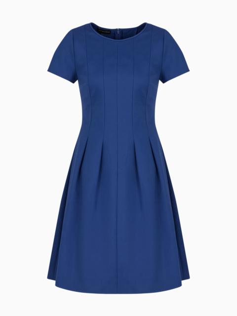 EMPORIO ARMANI COUTURE COTTON BLEND DRESS WITH PLEATS