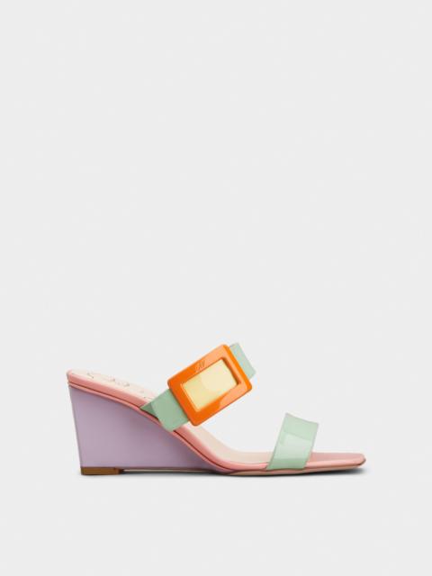 Roger Vivier Belle Vivier Wedge Mules in patent leather