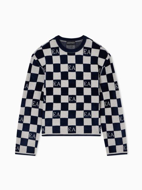 EMPORIO ARMANI JACQUARD CHENILLE JUMPER WITH PATTERN