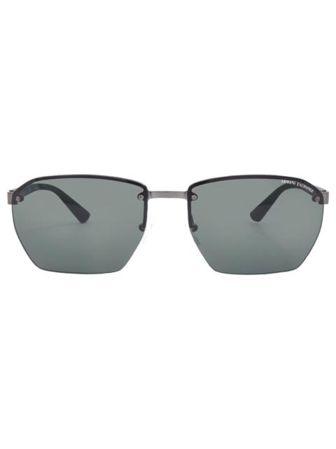 Other Designers Armani Exchange Dark Green Irregular Men's Sunglasses AX2048S 600371 59
