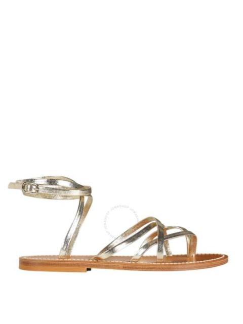 Other Designers K Jacques Metallic Leather Zenobie Flat Sandals