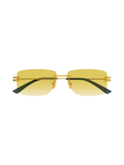 Bottega Veneta Bottega Veneta Rectangular Sunglasses 'Gold/Yellow'