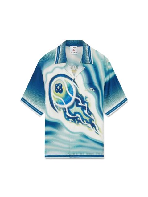 CASABLANCA The Art Of The Serve Short Sleeve Silk Shirt