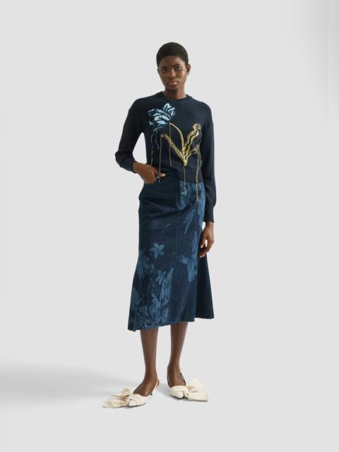Erdem FLORAL CREW NECK JUMPER