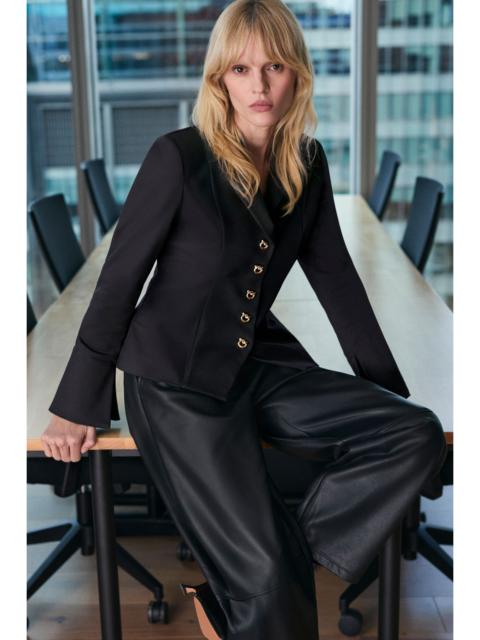 KAREN MILLEN Faux Leather Barrel Leg Trouser