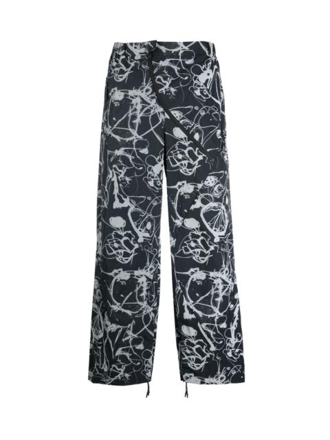 McQ Alexander McQueen ABSTRACT-PRINT STRAIGHT-LEG TROUSERS