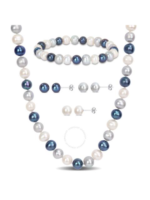 Other Designers AMOUR 7.5-8mm Multi-color Freshwater Cultured Pearl 5-piece Set Of Necklace Earrings & Bracelet In S