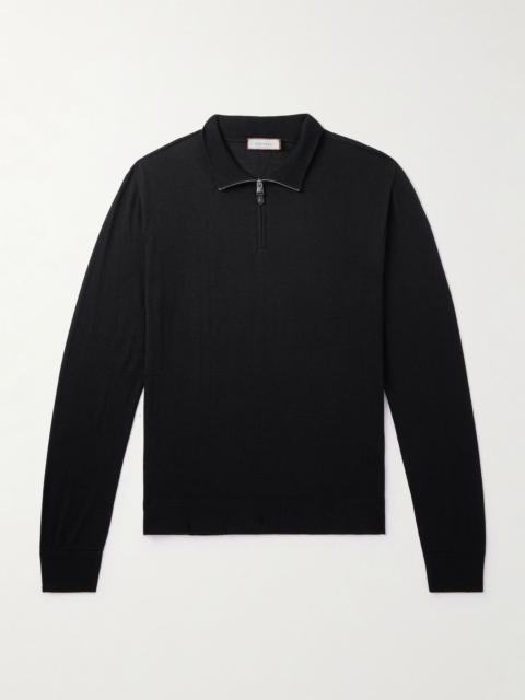 Canali Nuvola Merino Wool Half-Zip Sweater Black