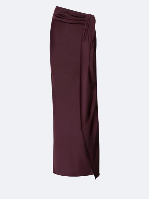 LAPOINTE Lightweight Satin Asymmetric Maxi Skirt