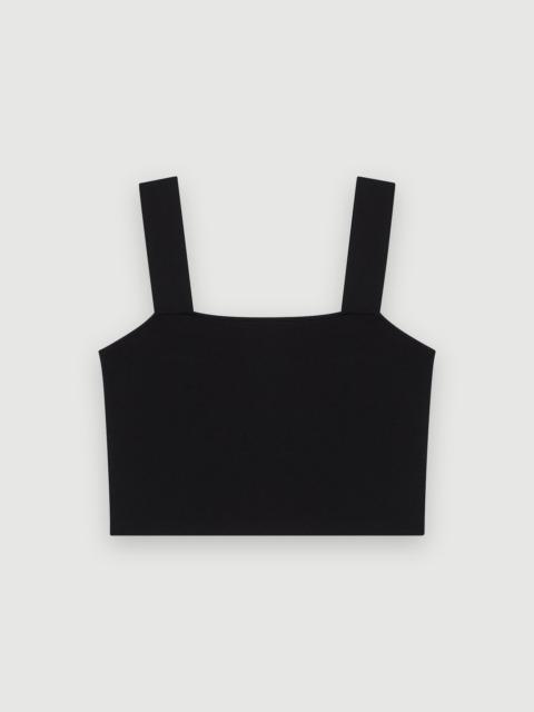 Knitted crop top with straps