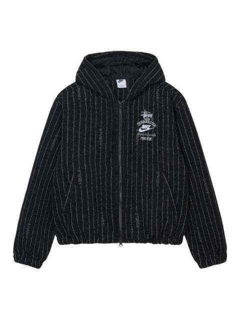 Nike Nike x Stssy Striped Wool Jacket (Asia Sizing) 'Black' DR4413-010