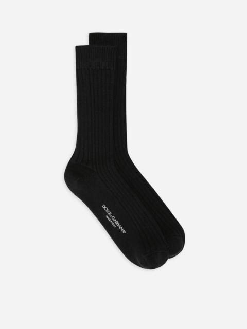 Dolce & Gabbana Ribbed cotton and wool socks