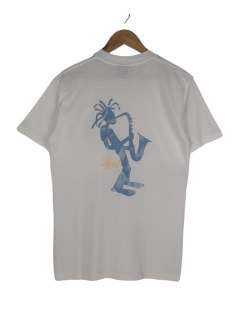 Other Designers Vintage - Vintage 90s Stussy T-Shirt Stussy Saxophone Tee Big Logo