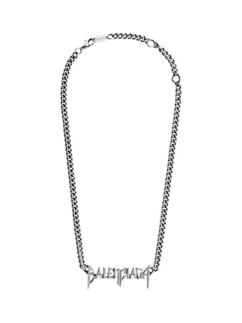 BALENCIAGA Typo Metal Necklace  in Silver