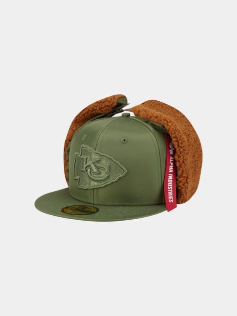ALPHA INDUSTRIES KANSAS CITY CHIEFS X ALPHA X NEW ERA 5950 DOG EAR CAP (GREEN)