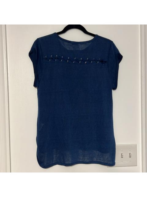 Other Designers Brave Soul Blue Lace Detail Short Sleeve Top