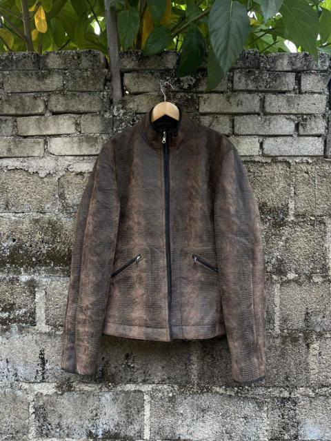 Jean Paul Gaultier Ultra Rare JPG Homme Rev.Croc Faux Leather Boa Fleece Jacket