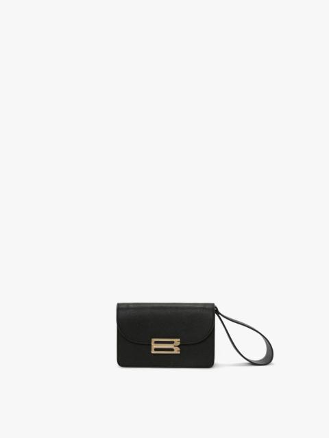 Victoria Beckham Nano Dorian Wristlet In Black Grained Leather