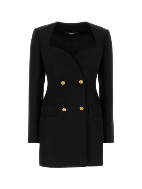 VERSACE Black Wool Blazer Dress