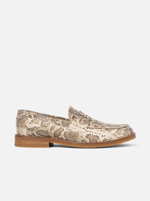 DUKE + DEXTER Wilde Brown Snake Penny Loafer - Men's