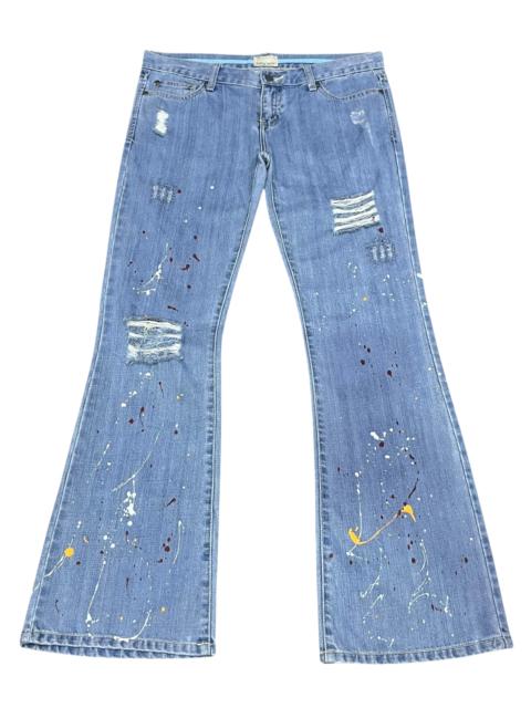 Other Designers Hysteric Glamour × Quiksilver × Vintage - 🔥ROXY Paint Splatter Ripped Vintage Hourglass Flare Denim