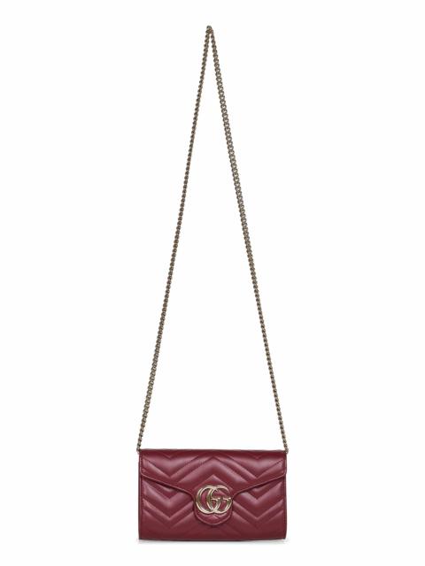GUCCI Gucci Women Burgundy Gg Marmont Wallet On Chain
