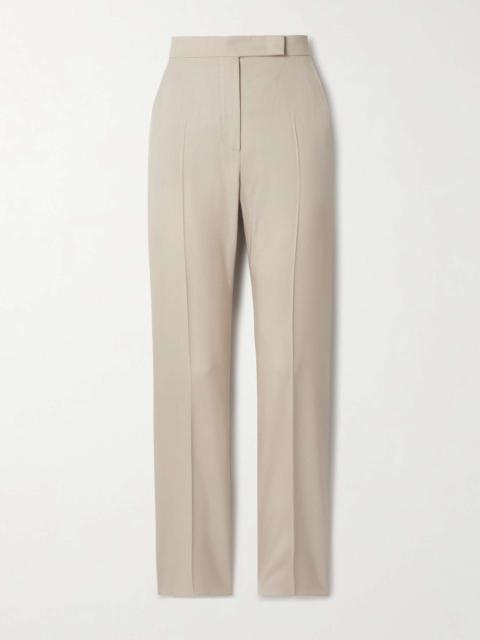 Wool, mohair and silk-blend straight-leg pants Beige