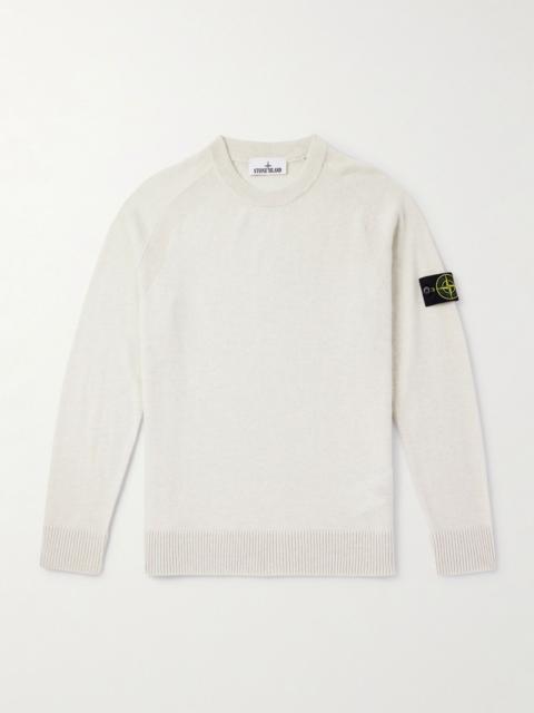Stone Island Logo-Appliquéd Virgin Wool Sweater Beige