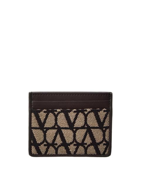 Valentino Valentino VLogo Toile Iconographe Canvas & Leather Card Holder