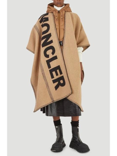 Moncler MONCLER MANTELLA Logo Wool Cape Poncho
