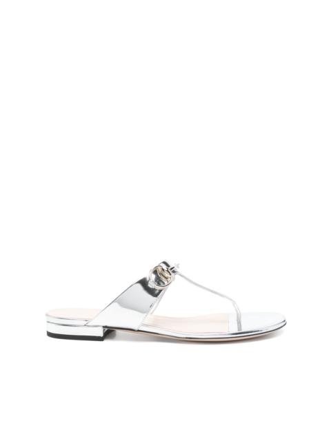 Horsebit flap sandals