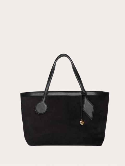 Liffner SPROUT TOTE LARGE BLACK SUEDE